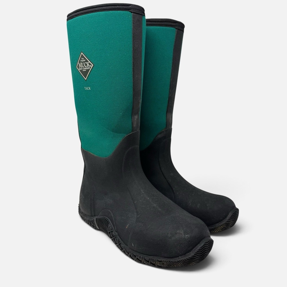Muck Boot Tack Equestrian Boots Womens 9 9.5 Green Rubber Rain Barn Tall